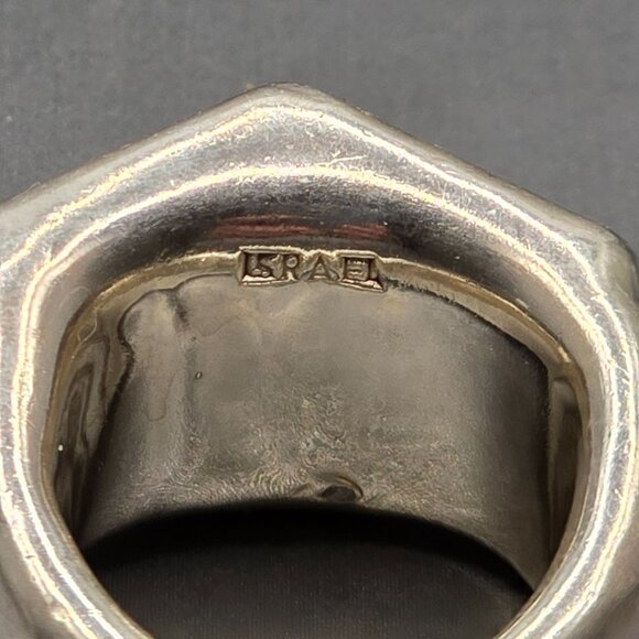 VTG Israel Electroform Sterling Silver Geometric Ring Size 7 Modernist 7.82g - Picture 5 of 10